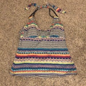 Apt 9 tankini swim top. Ties at the neck.